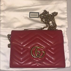 GG Marmont Matelassé Leather Wallet on a Chain